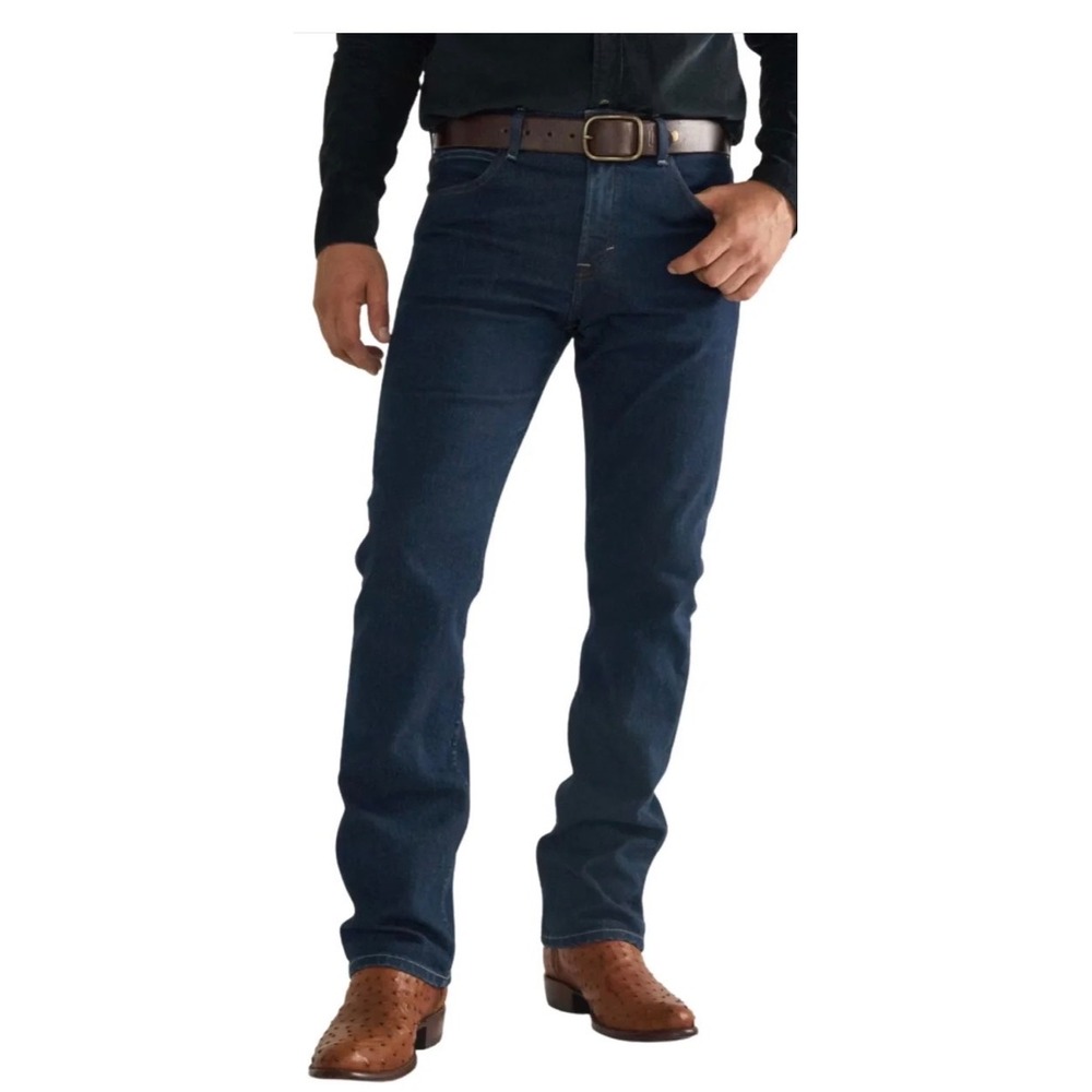Tecovas Ranch Wear Mens Straight Leg Jeans Dark Blue Premium Denim 34x30